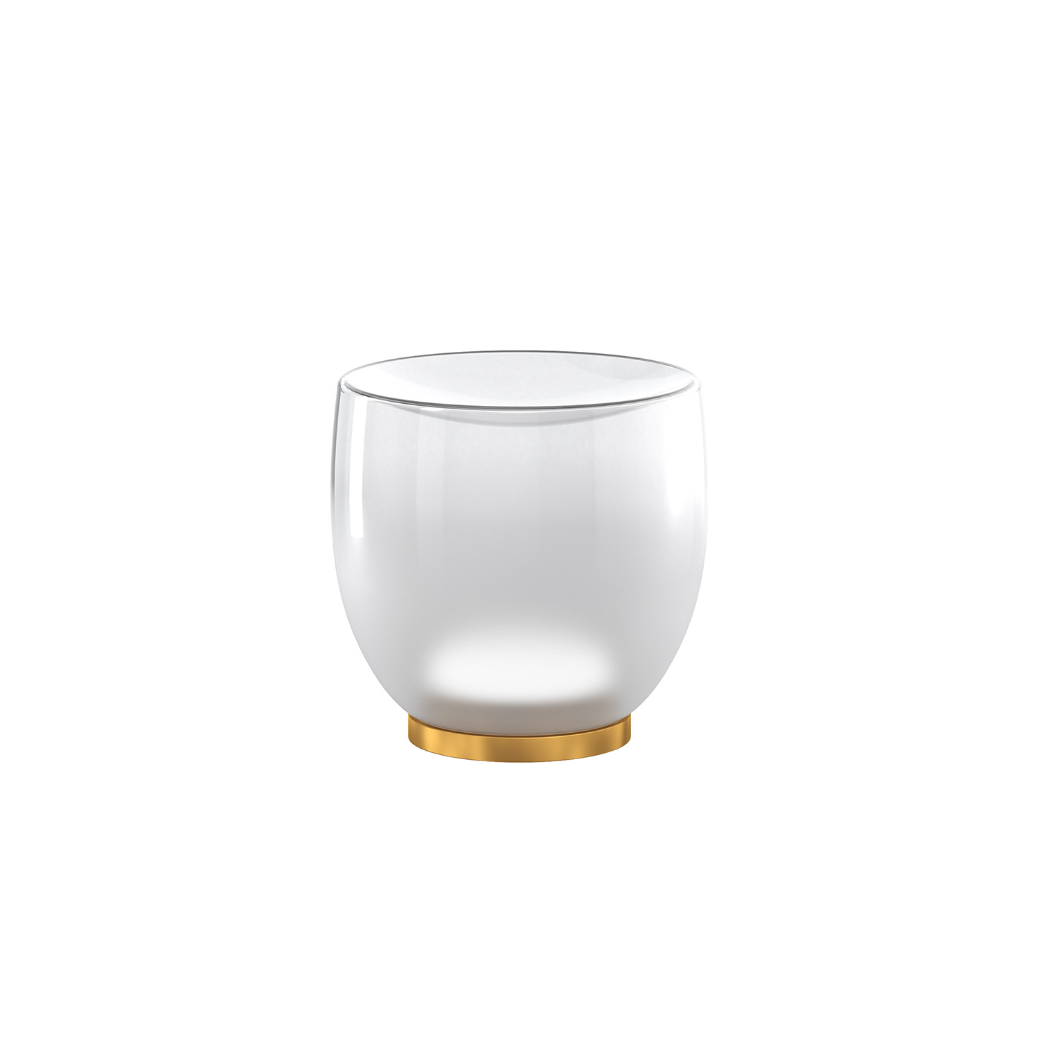 foto del prodotto abatjour contemporaneo drum metallo oro vetro bianco 1 luce led 12w calda