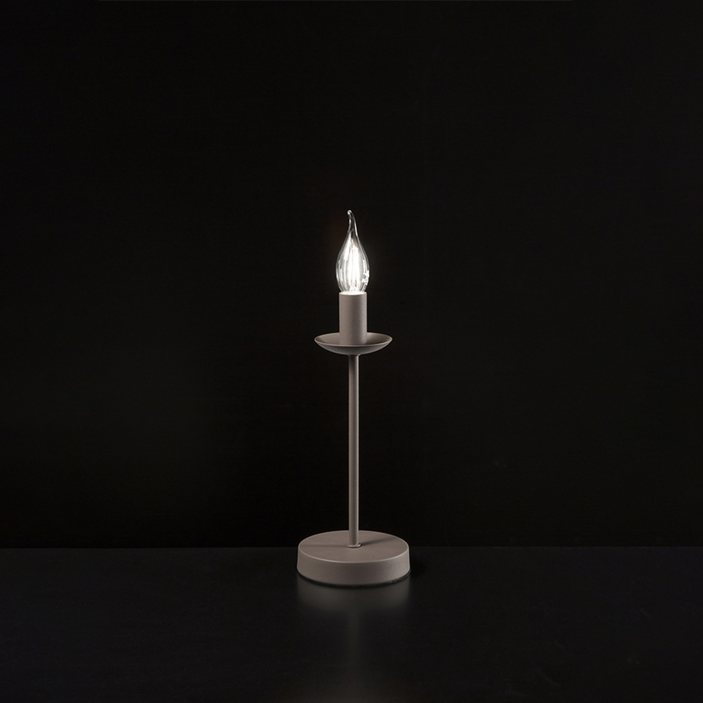 foto del prodotto abatjour contemporaneo ducale metallo tortora 1 luce e14