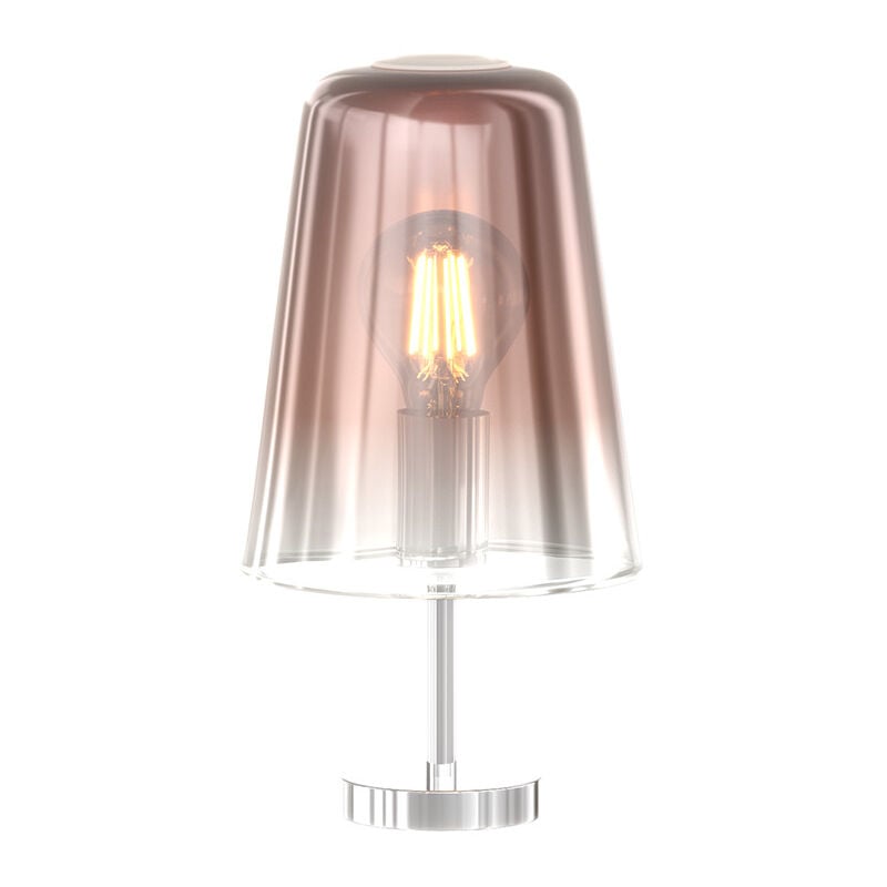 foto del prodotto abatjour contemporaneo shaded metallo cromo vetro rame 1 luce e27