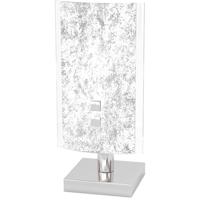 foto del prodotto abatjour contemporaneo shadow metallo bianco vetro foglia argento 1 luce g9