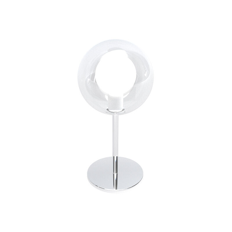 foto del prodotto abatjour contemporaneo willow metallo cromo vetro bianco e satinato 1 luce g9