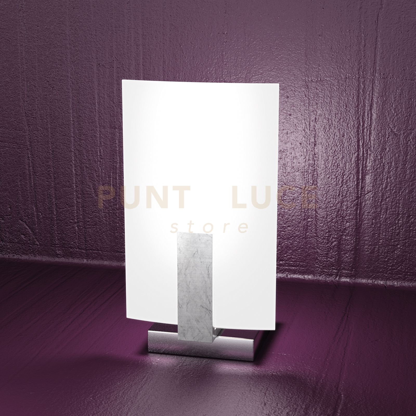 foto del prodotto abatjour contemporaneo wood metallo foglia argento vetro bianco 1 luce g9