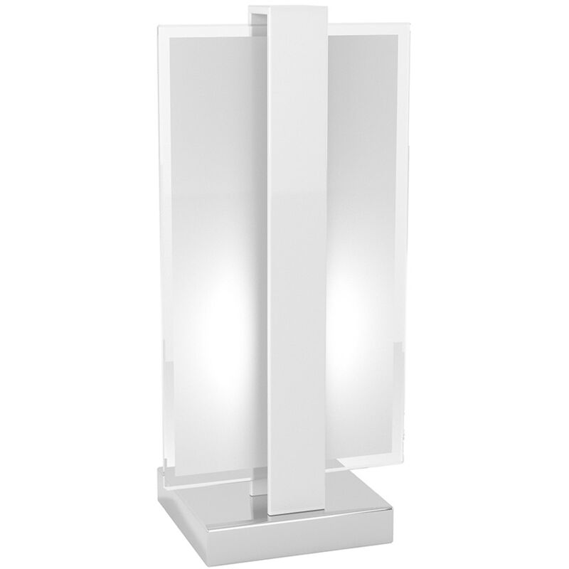 foto del prodotto abatjour industrial minimal cross metallo bianco vetro 1 luce e27