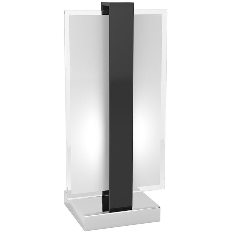 foto del prodotto abatjour industrial minimal cross metallo nero vetro bianco 1 luce e27