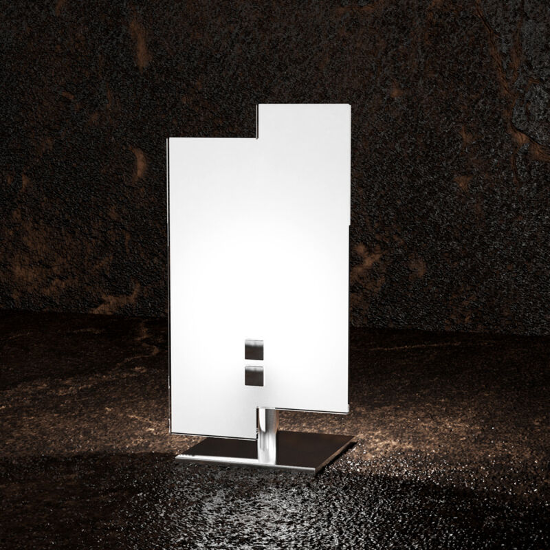 foto del prodotto abatjour moderno tetris color metallo cromo vetro bianco 1 luce g9