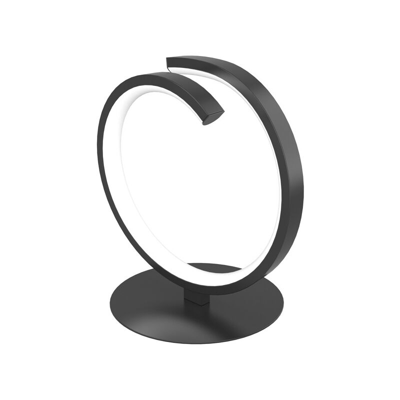 foto del prodotto abatjour moderno tornado alluminio nero led 12w luce caldanaturale