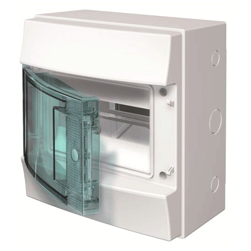 foto del prodotto abb centralino a parete grigio 8 moduli con porta ip65 65p08x12