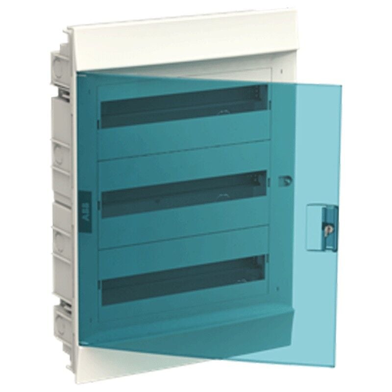 foto del prodotto abb centralino da incasso 54 moduli ip41 porta blue petrol bianco 3 file 41a18x32