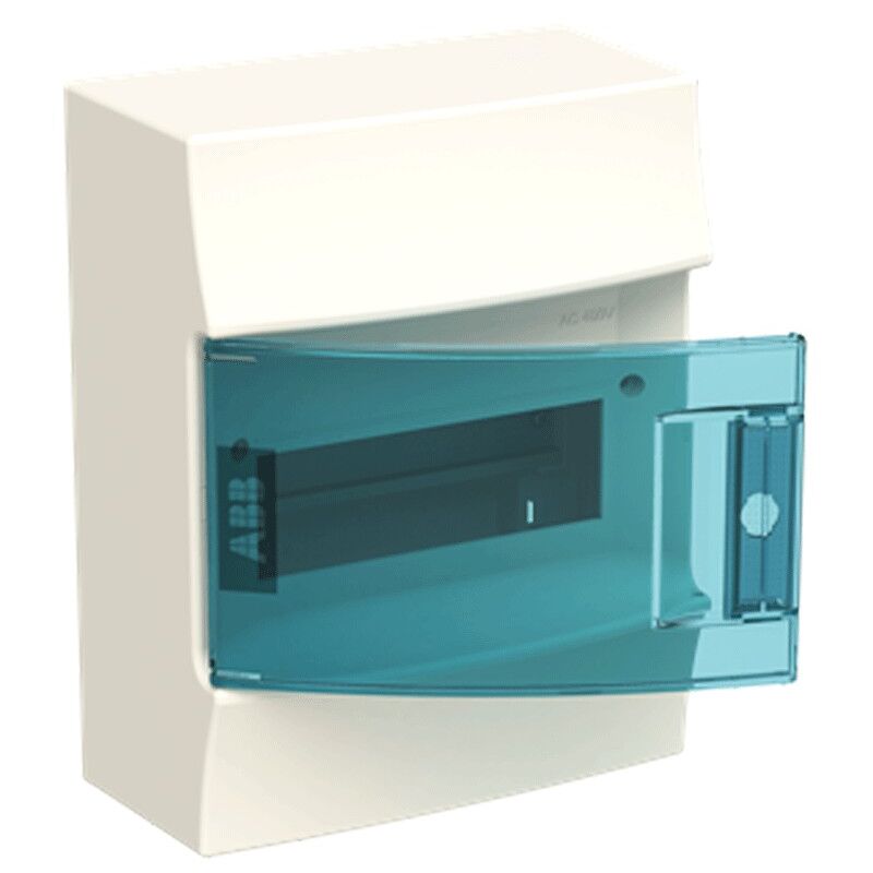 foto del prodotto abb centralino da parete 8 moduli ip41 porta blue petrol bianco 41p08x12