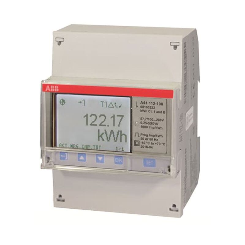 foto del prodotto abb contatore di energia a41 112 100 monofase 60 288vca a411121