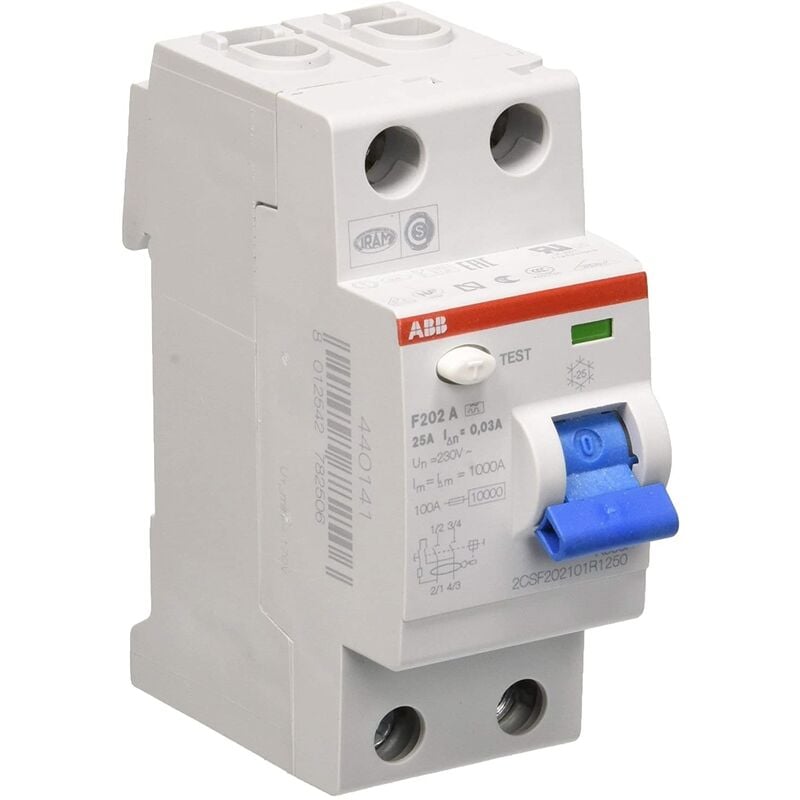 foto del prodotto abb differenziale puro rccb 25a f202a 25 0,03 ap r