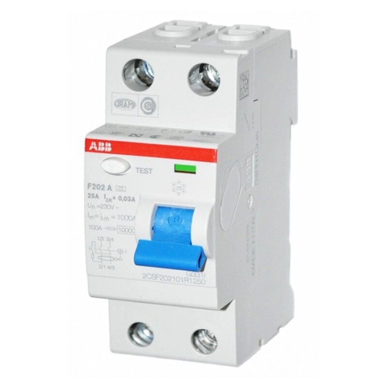 foto del prodotto abb interruttore differenziale puro 2p 25a 30ma f427825