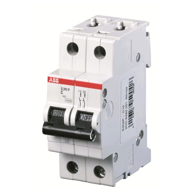 foto del prodotto abb interruttore magnetotermico 2p 16a 25ka c 2m s202p s590440