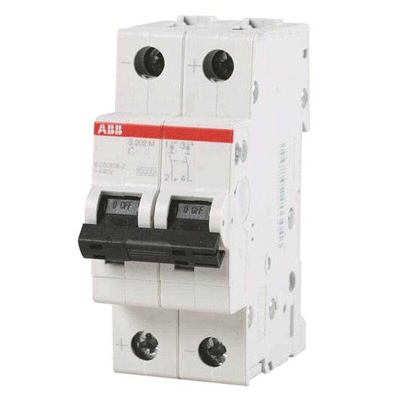 foto del prodotto abb interruttore magnetotermico 2p 25a 10ka c 2m s202m s550321