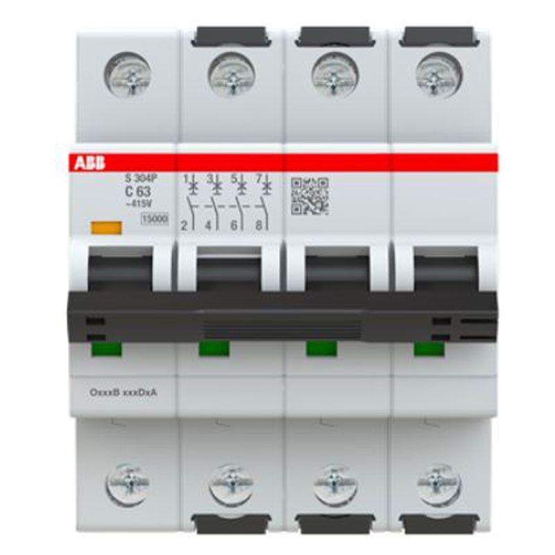 foto del prodotto abb interruttore magnetotermico 4p 63a 15ka c 4m s304p