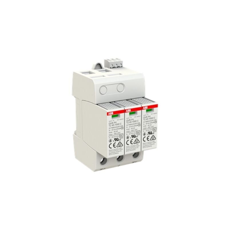 foto del prodotto abb limitatore di sovratensioni per fotovoltaico classe ii spd fv t2 40 1000v dc ts ovrpv22401000ts