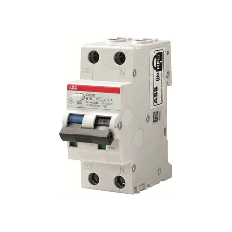 foto del prodotto abb magnetotermico differenziale 40a 30ma 1p n tipo a 6ka 2 moduli ds201c40a30