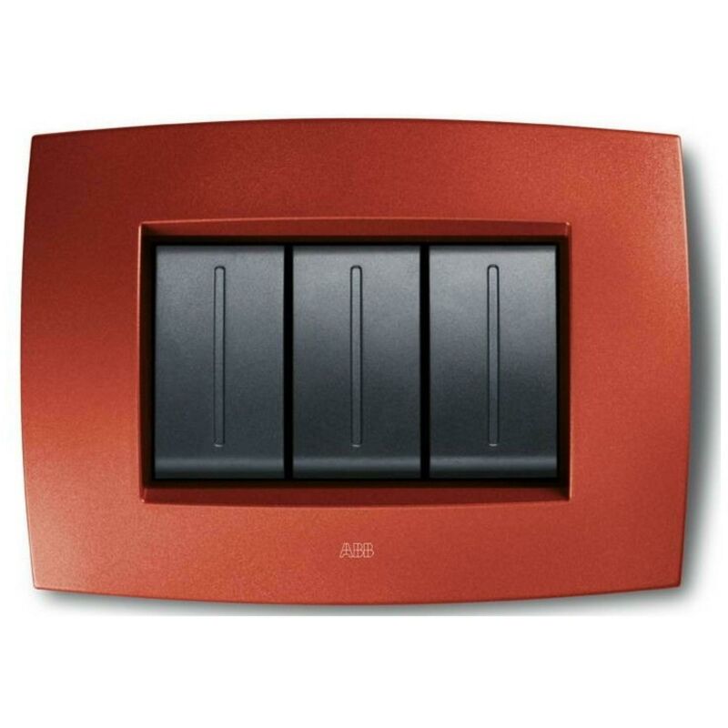 foto del prodotto abb placca smart tecopolimero3 moduli rosso arizona 2cse0323smp