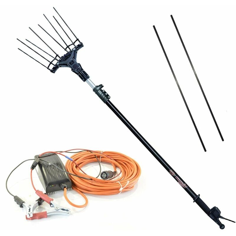 foto del prodotto abbacchiatore elettrico karbonium evo al300 centralina 12 33v con asta telescopica raccolta olive