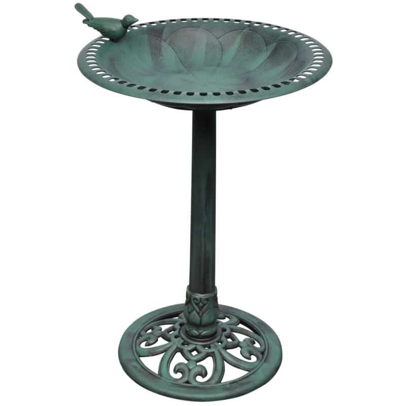 foto del prodotto abbeveratoio per uccelli verde da appoggio con mangiatoia decorativa per uccelli 54x50x76 cm dec020797