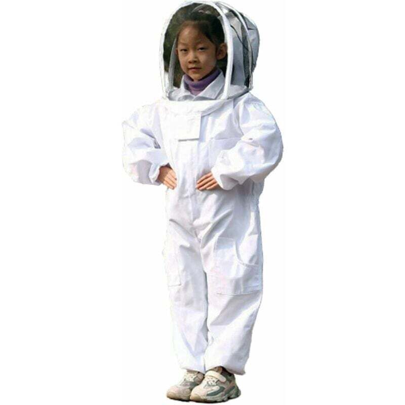 foto del prodotto abbigliamento per apicoltura, abbigliamento protettivo bianco per apicoltura per bambini cotone manica lunga, protezione per bambini taglia m 1,2