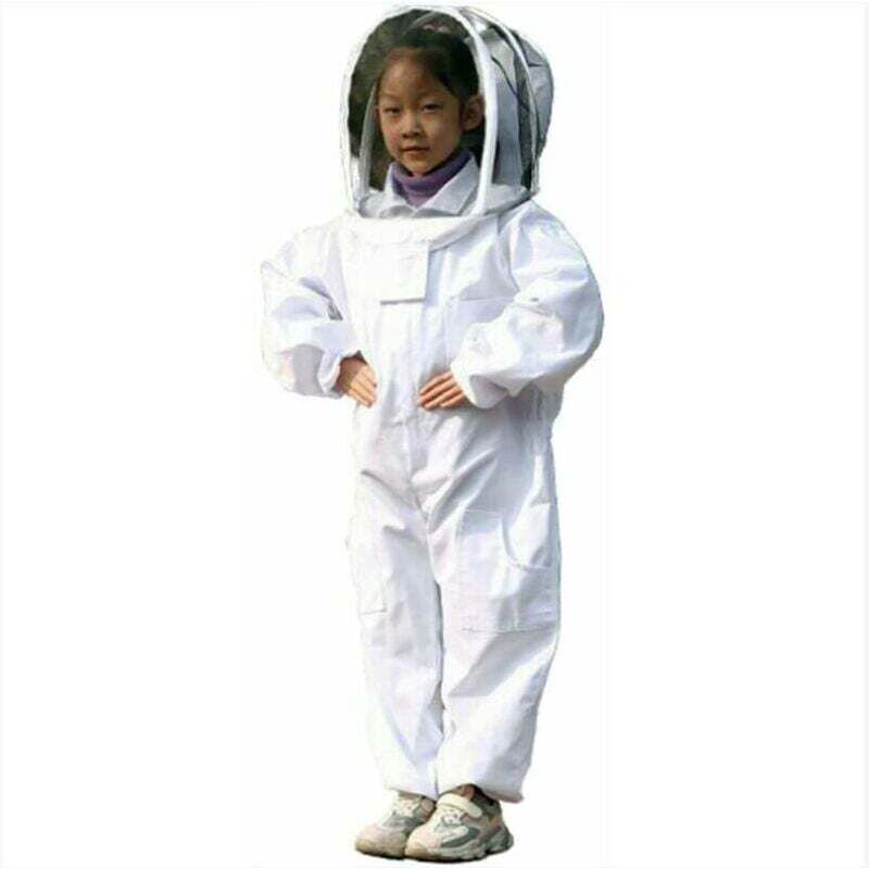 foto del prodotto abbigliamento per apicoltura bianco abbigliamento protettivo per apicoltura per bambini manica lunga in cotone, protezione per bambini m 1,2