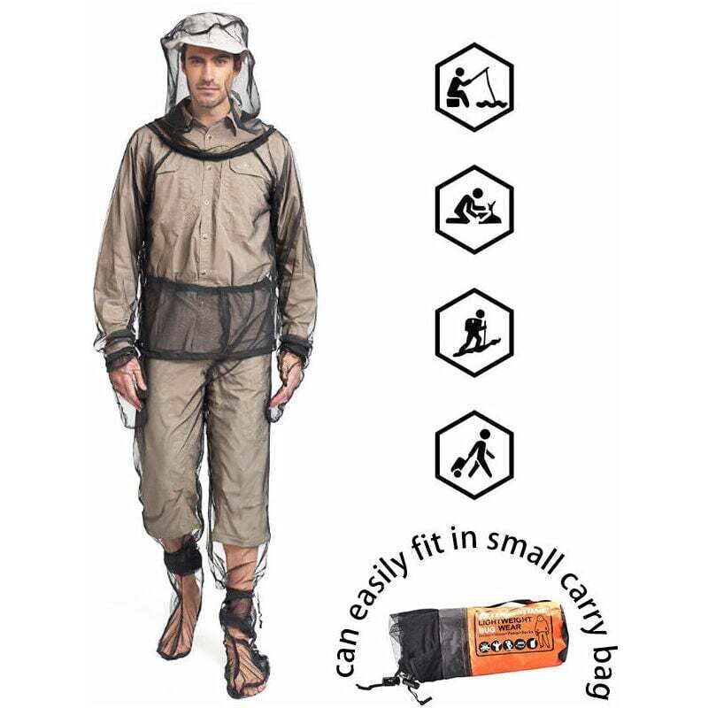 foto del prodotto abbigliamento repellente per zanzare tuta repellente per zanzare pantaloni in rete con cappuccio giacca in rete per esterni e campeggio xl 