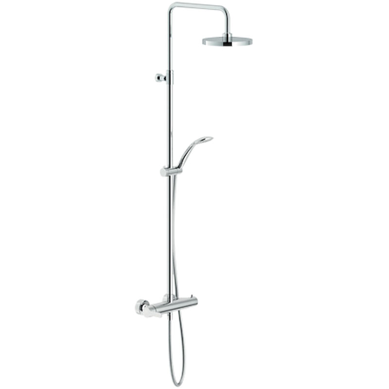 foto del prodotto abc ab87130 miscelatore doccia esterno con rampa e soffione cromato codice prod ab87130 50cr nobili