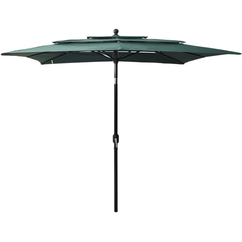 foto del prodotto abcrital ombrellone a 3 livelli con palo in alluminio 2,5 x 2,5 m verde