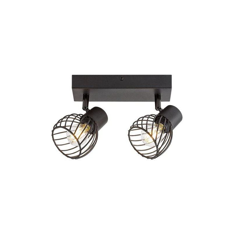 foto del prodotto aberama, indoor ceiling lamp, black plastic lamp, e14 2xmax1