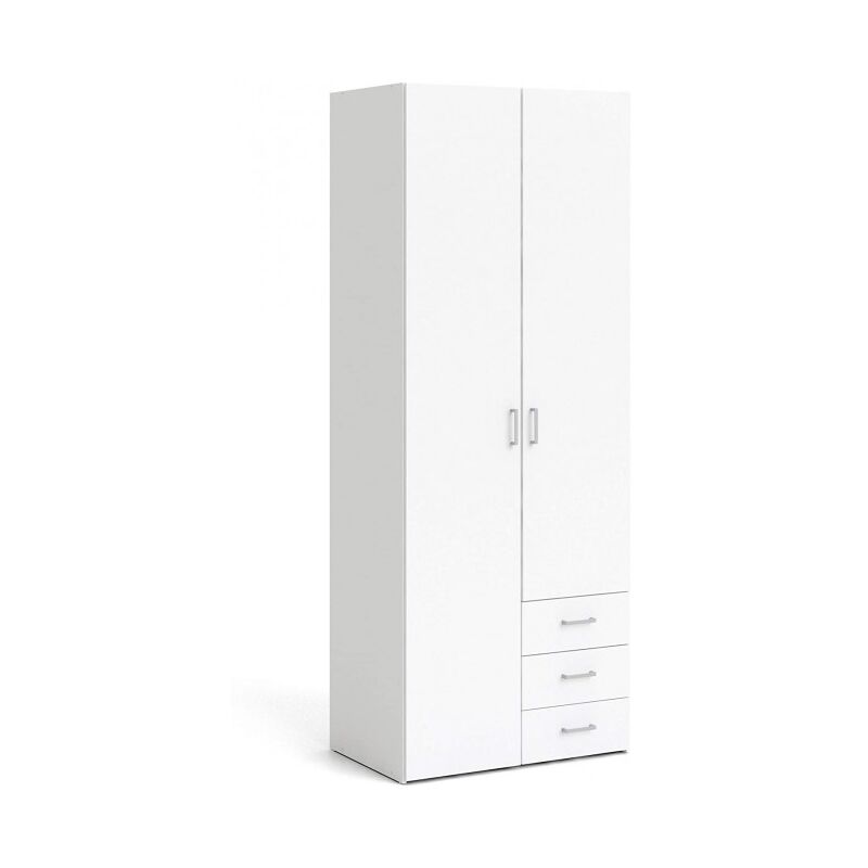 foto del prodotto abitare armadio 77x200h cm con due ante e tre cassetti bianco ferriere