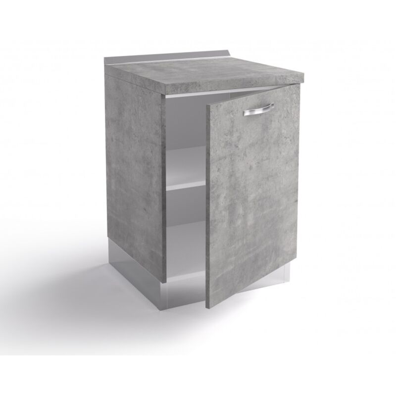 foto del prodotto abitare base cucina 60x60x84 cm in legno grigio cemento con un anta massa