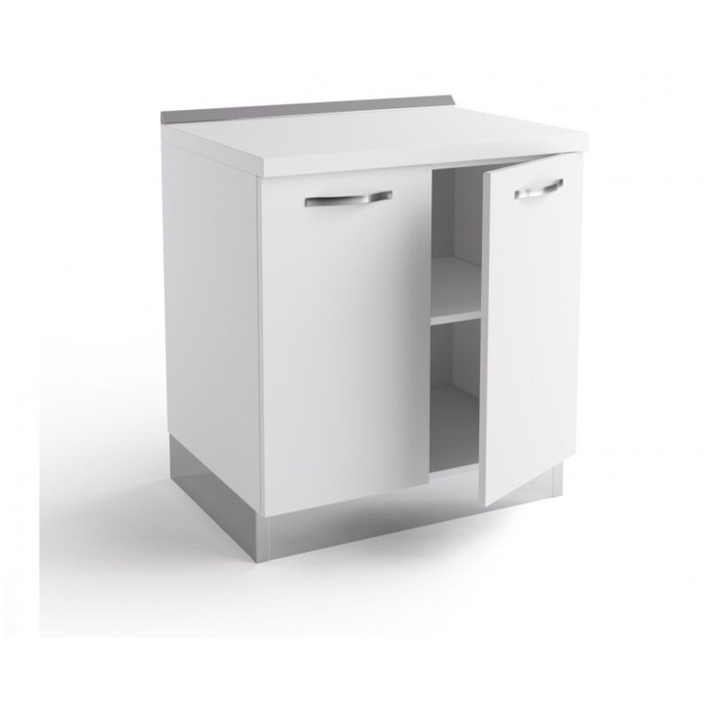 foto del prodotto abitare base cucina 80x60x84 cm in legno bianco opaco con due ante massa
