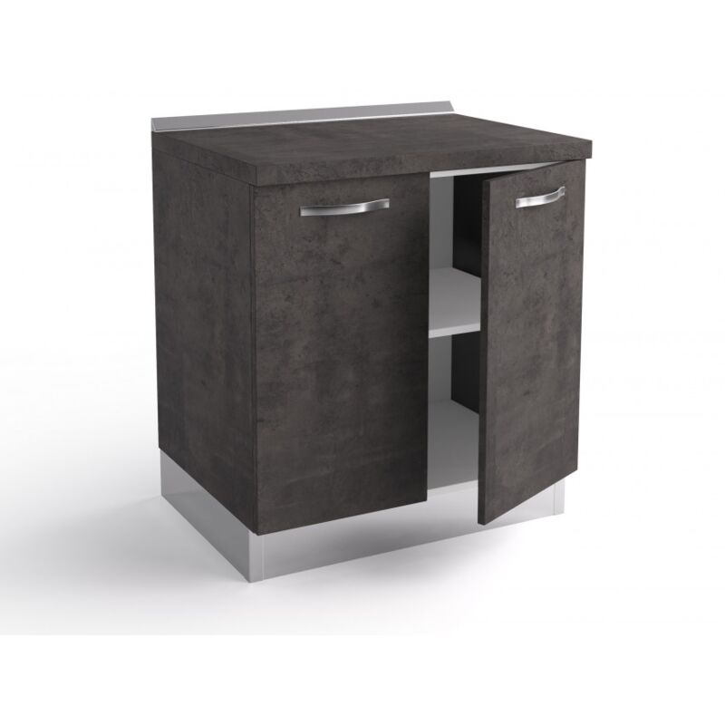 foto del prodotto abitare base cucina 80x60x84 cm in legno color lava con due ante massa