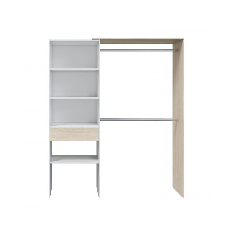 foto del prodotto abitare cabina armadio 158x400x187h cm bianco opaco e rovere nettuno
