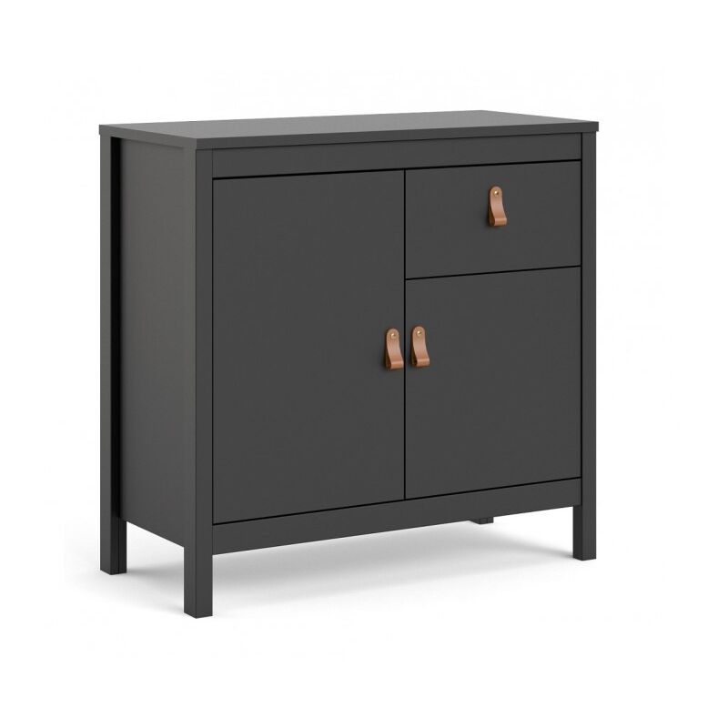 foto del prodotto abitare credenza 82x79 h cm nero opaco con un cassetto e due ante cascina