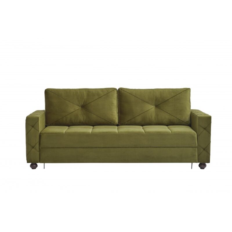 foto del prodotto abitare divano letto tre posti 226 x 97 cm in tessuto verde ariete