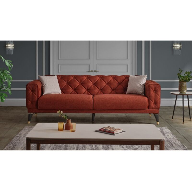 foto del prodotto abitare divano tre posti 227x63 cm colore arancione bruciato bucaneve