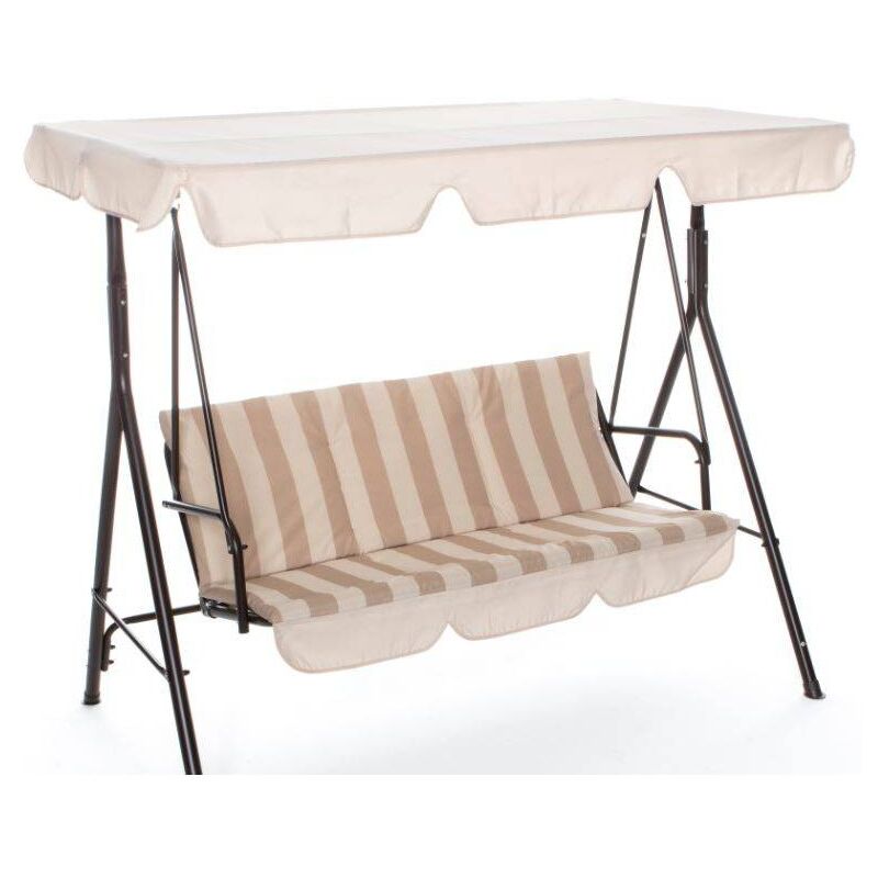 foto del prodotto abitare dondolo tre posti 170x110x153 cm beige con struttura in ferro sicilia