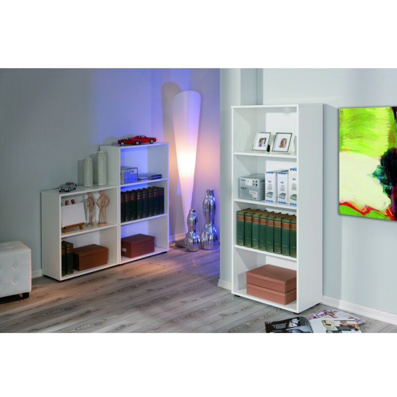 foto del prodotto abitare libreria 60x30x145 cm bianco opaco con quattro ripiani cipro