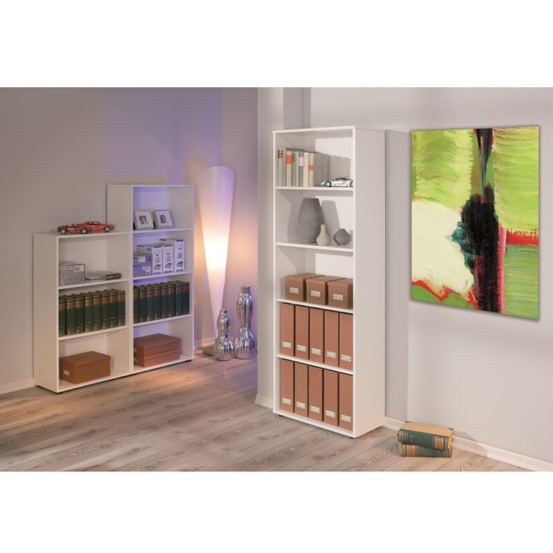 foto del prodotto abitare libreria 60x30x180 cm bianco opaco con cinque ripiani cipro