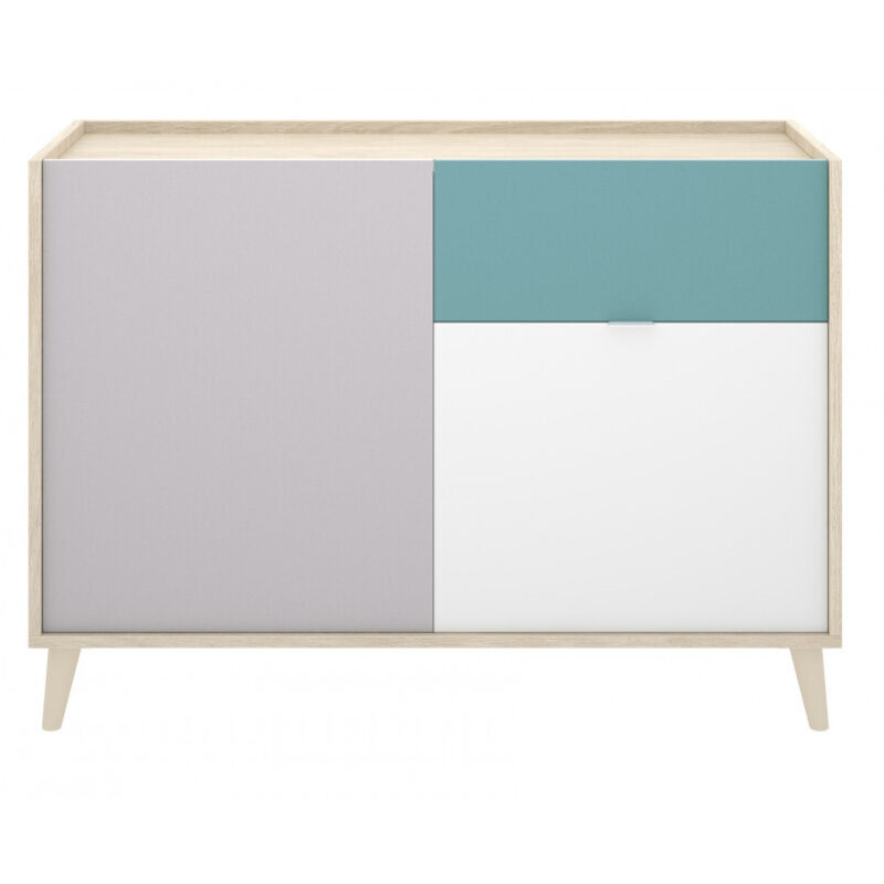 foto del prodotto abitare madia 105x43 cm con due ante ed un cassetto multicolore cecina