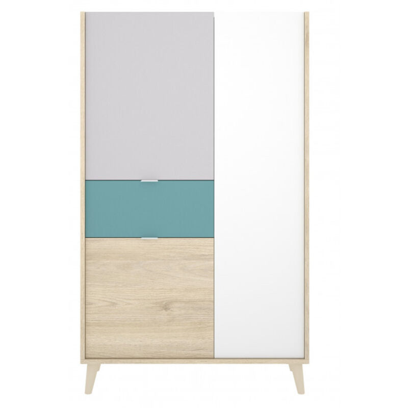 foto del prodotto abitare madia 137 cm multicolore con 3 ante ed 1 cassetto cecina