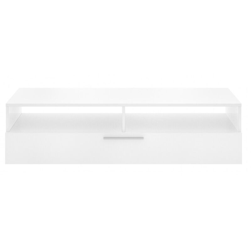 foto del prodotto abitare mobile porta tv 131x40x33 cm bianco lucido con una ribalta e due vani vigo
