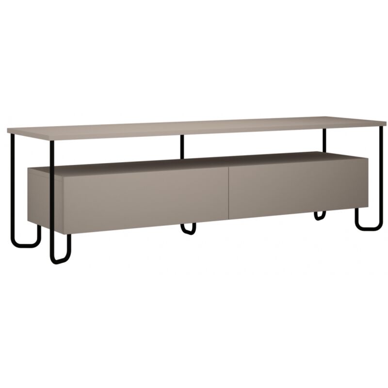 foto del prodotto abitare mobile porta tv 150x42x45 cm moka chiaro con due ante e ribalta leon