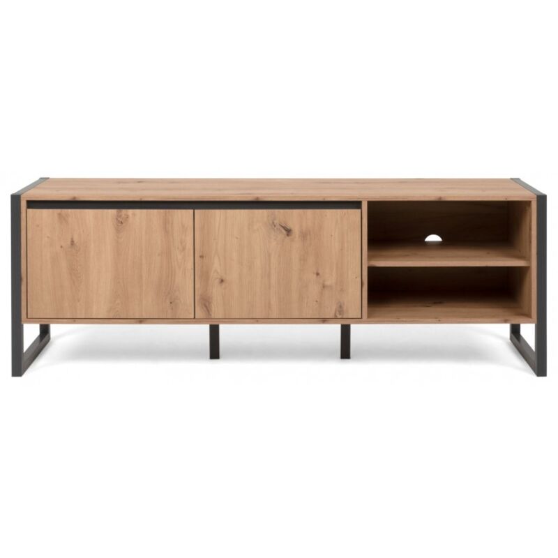 foto del prodotto abitare mobile porta tv 160 cm rovere artigianale e grigio antracite lentini