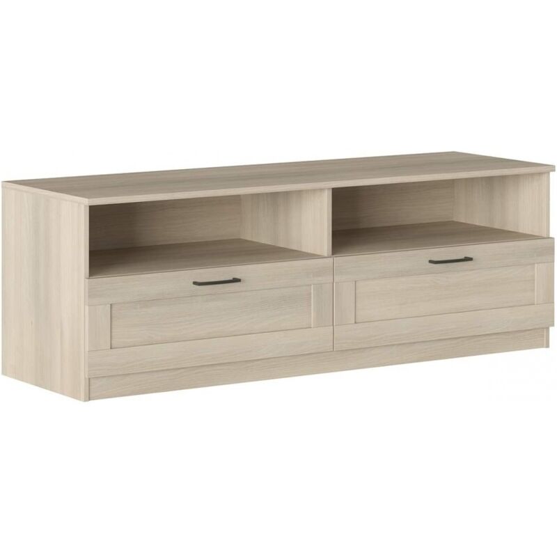 foto del prodotto abitare mobile porta tv 160x44,5x53,5 cm rovere con due cassetti e due vani silvi