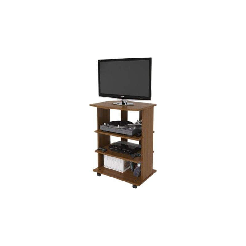 foto del prodotto abitare mobile porta tv 60x45x81 cm noce antico con due ripiani bologna