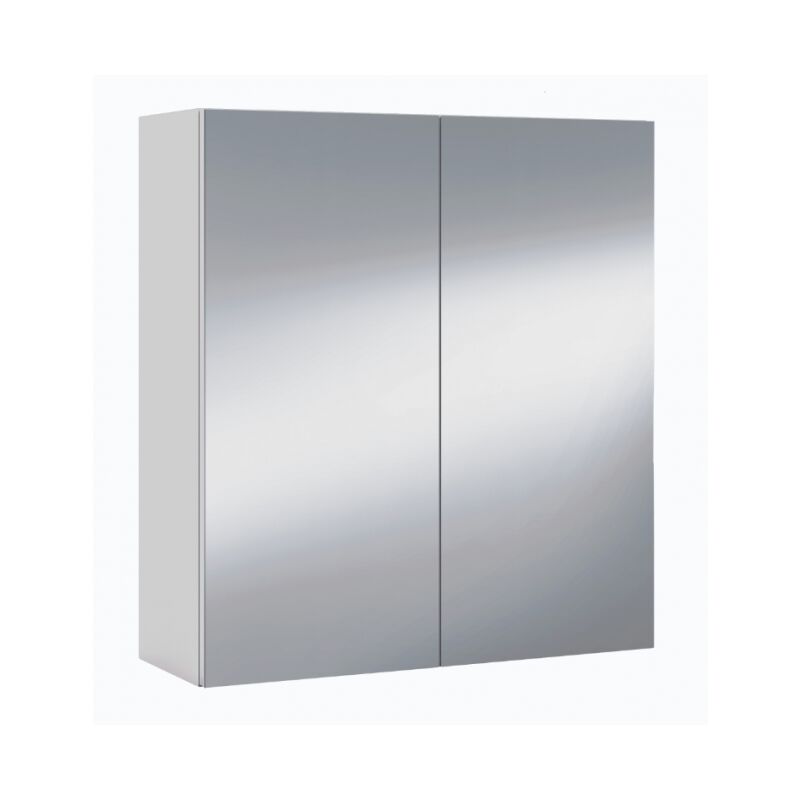 foto del prodotto abitare pensile specchiera 60x21x65 cm bianco lucido con due ante bergamo