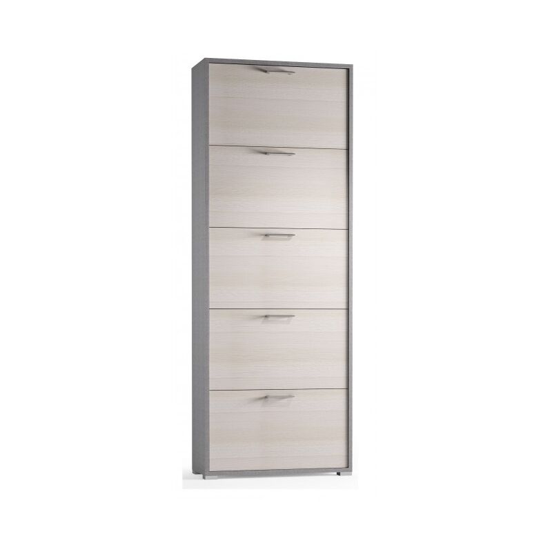 foto del prodotto abitare scarpiera 184 cm rovere e larice con cinque ante a ribalta dublino